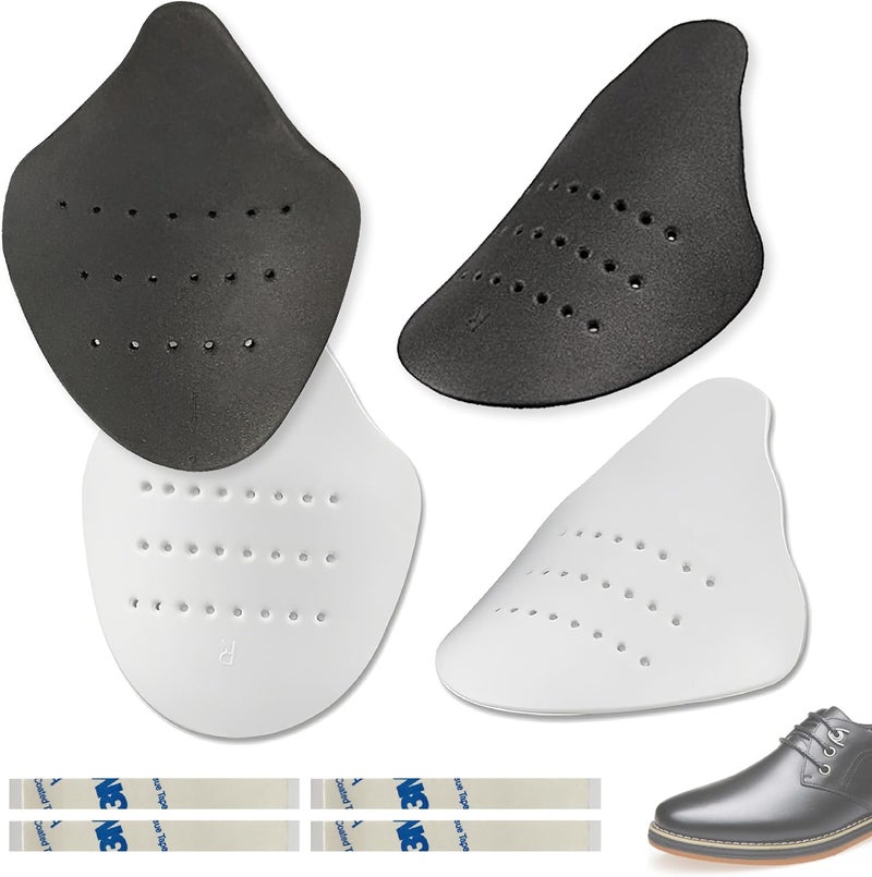 JREEPEE Shoe Crease Protectors for Sneakers, 2 Pairs Crease Guards for Air Force 1 | Shoe Shields to Prevent Creases, No Crease Inserts for Men Women (Black/White) - Image 1